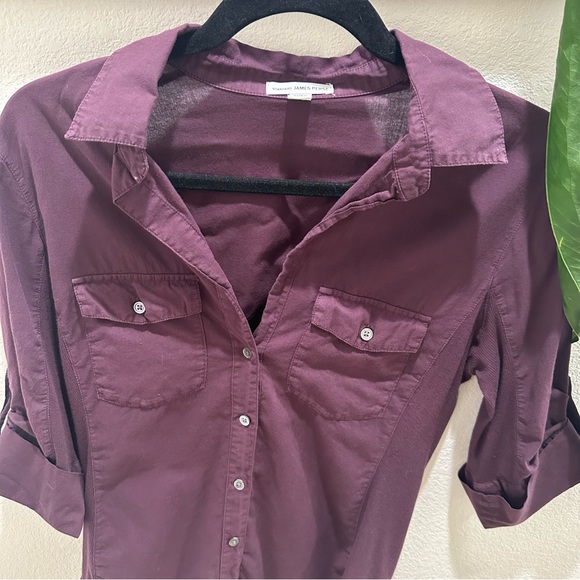 James Perse maroon button up size 3 - Picture 7 of 7
